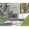 Manhattan Comfort Spezia Freestanding Steel and Rattan Outdoor Egg Chair with Cushions in Grey OD-HC002-GY - alternate 7